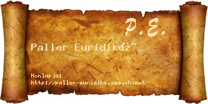 Paller Euridiké névjegykártya
